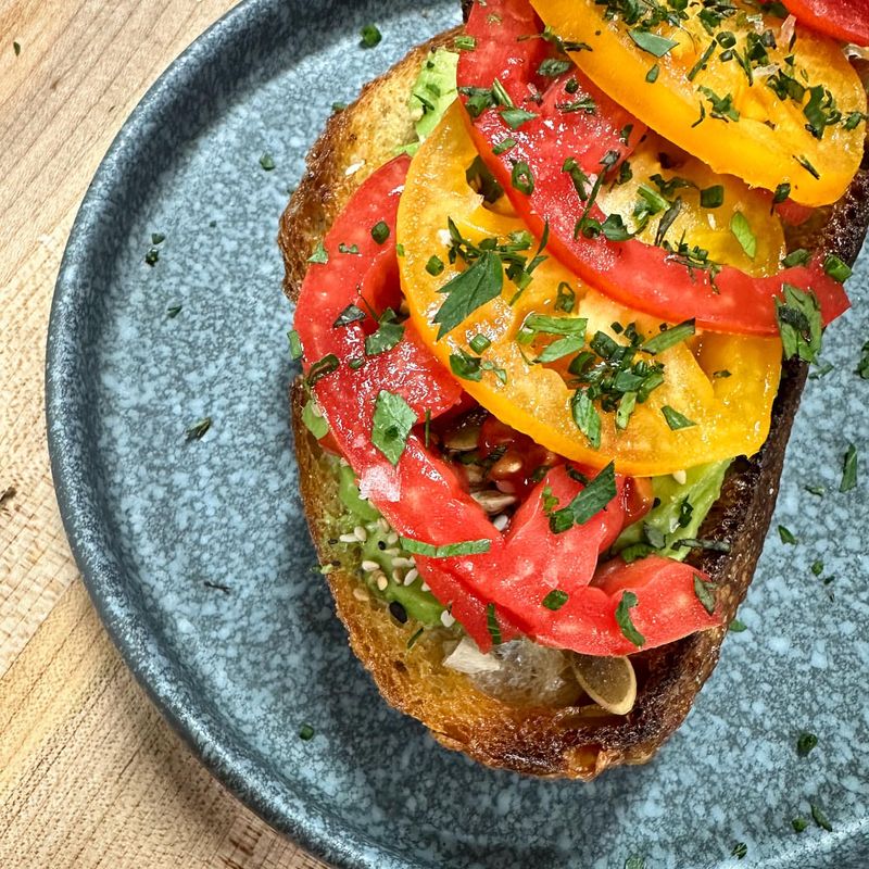 Avocado and Tomato Tartine