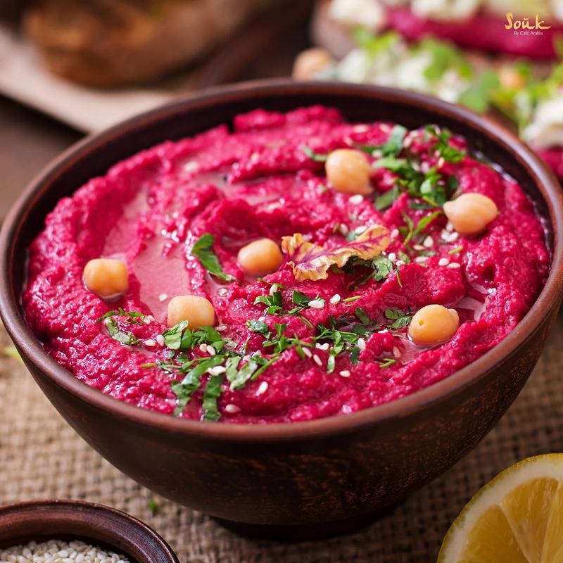 Beetroot Hummus Pita