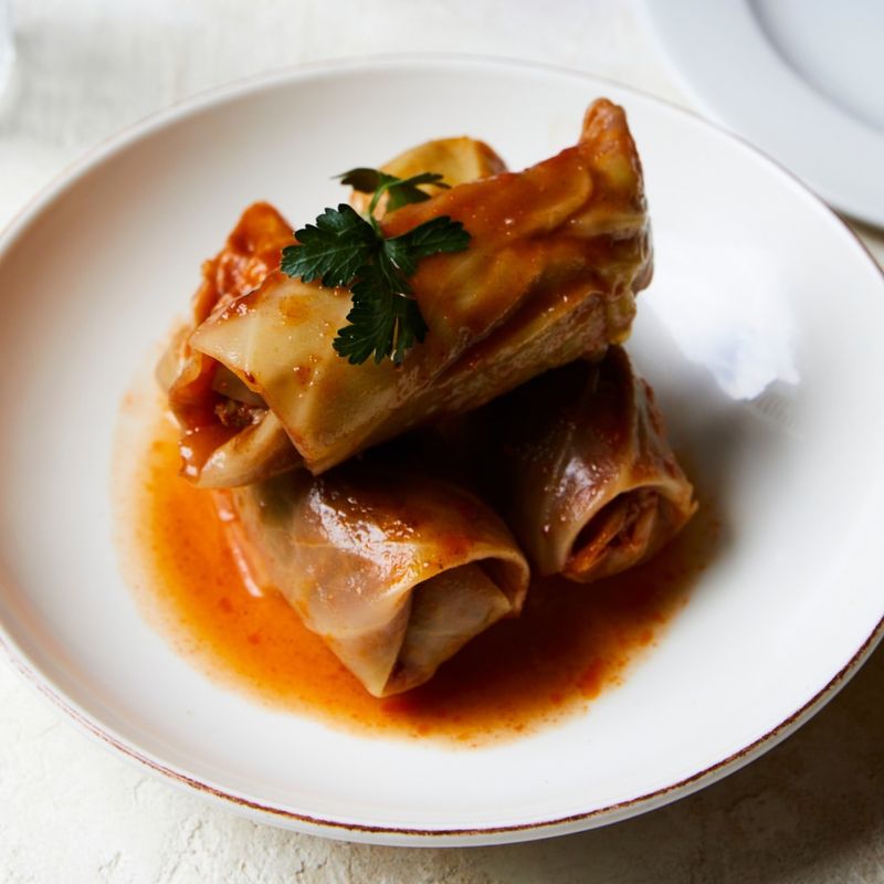 Cabbage Rolls with Rice and Meat