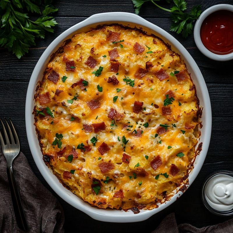 Cheesy Bacon and Spinach Breakfast Casserole