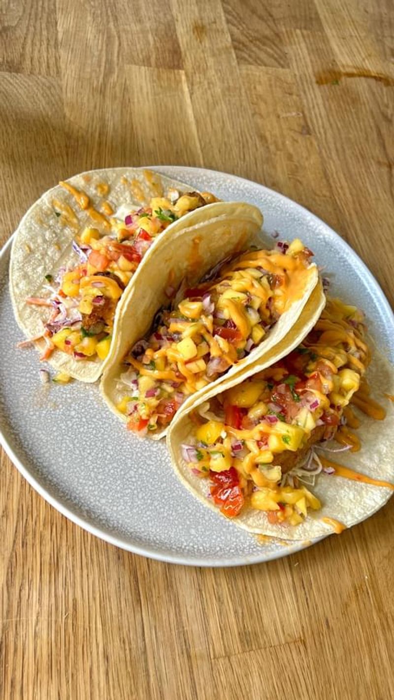 Crispy Fish Tacos with Mango Salsa