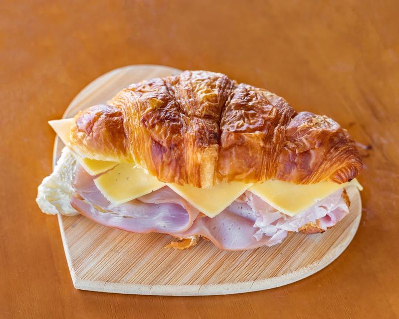 Croissant Sandwich with Ham and Cheese