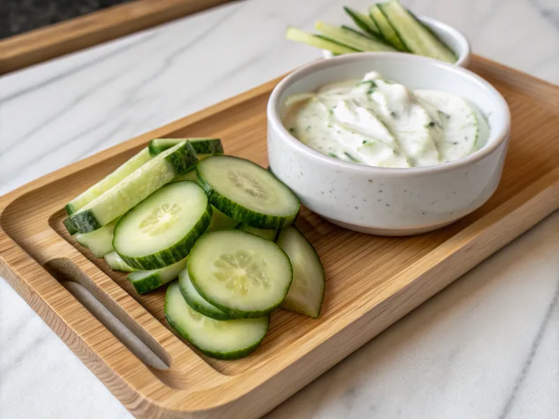 Cucumber Slices with Tzatziki