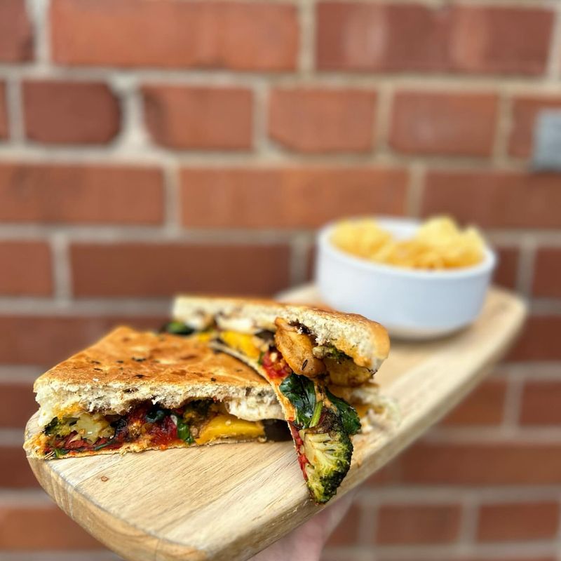 Feta and Roasted Vegetable Panini