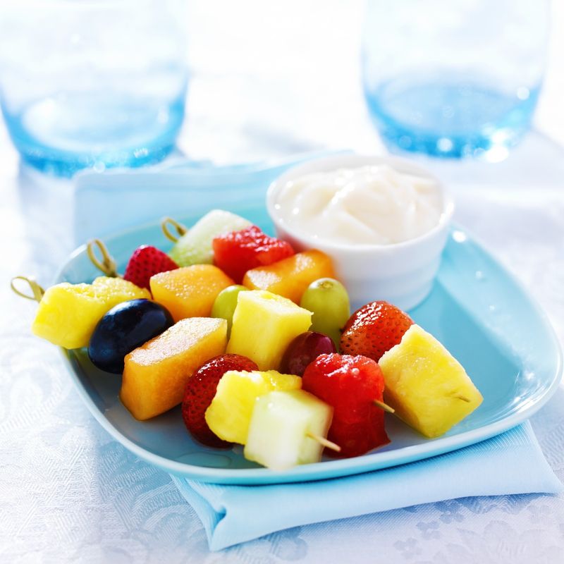 Fruit Kabobs with Yogurt Dip