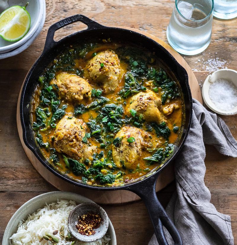 Ginger Garlic Chicken with Spinach