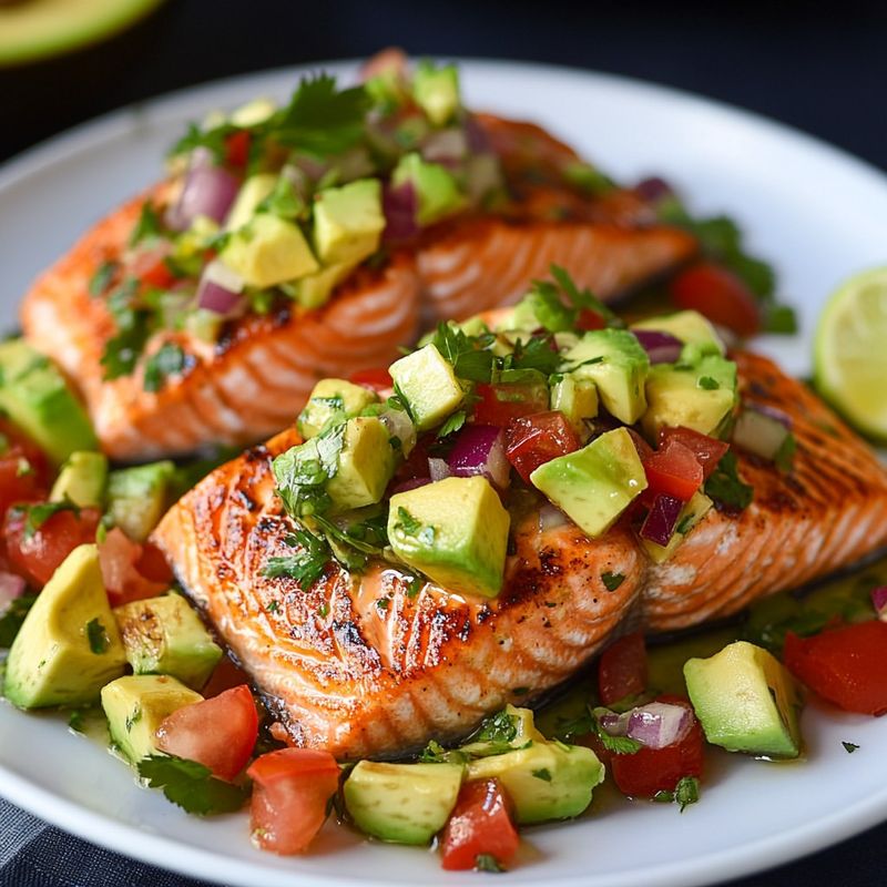 Grilled Salmon with Avocado Salsa