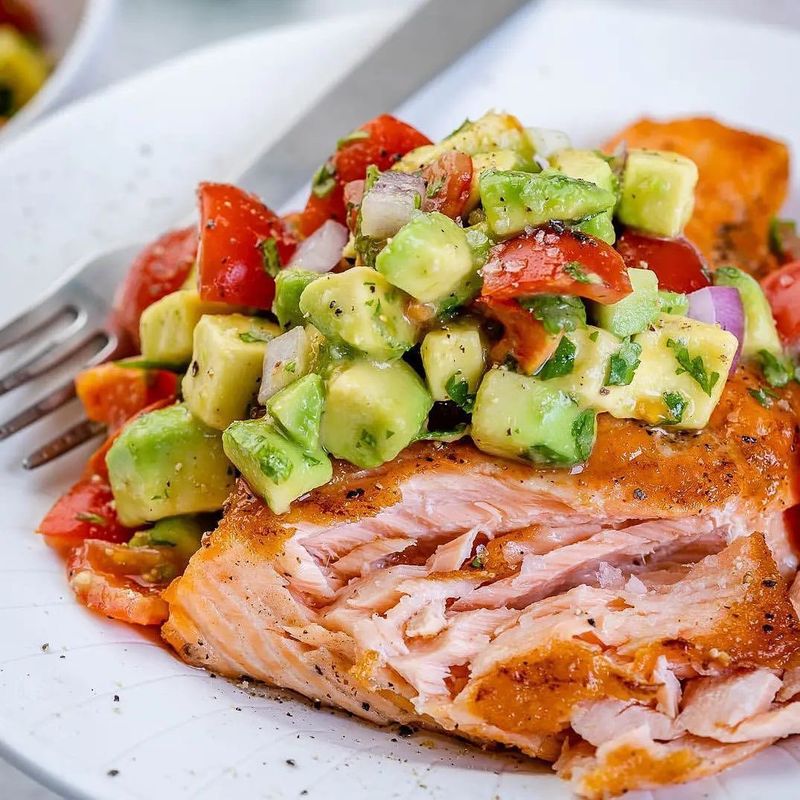 Grilled Salmon with Avocado Salsa