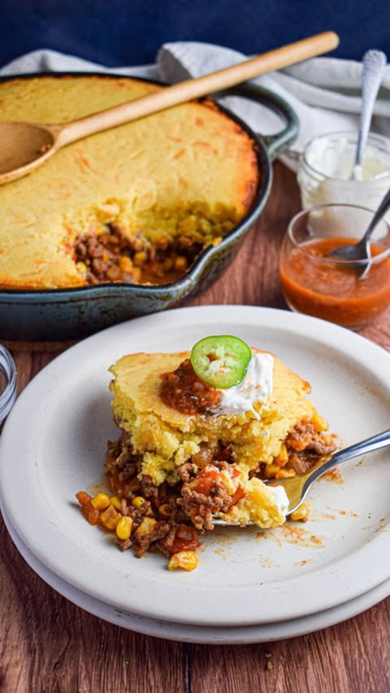 Mexican Beef and Cornbread Casserole