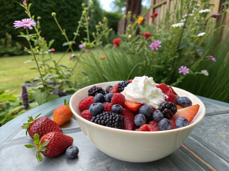 Mixed Berries with Coconut Cream