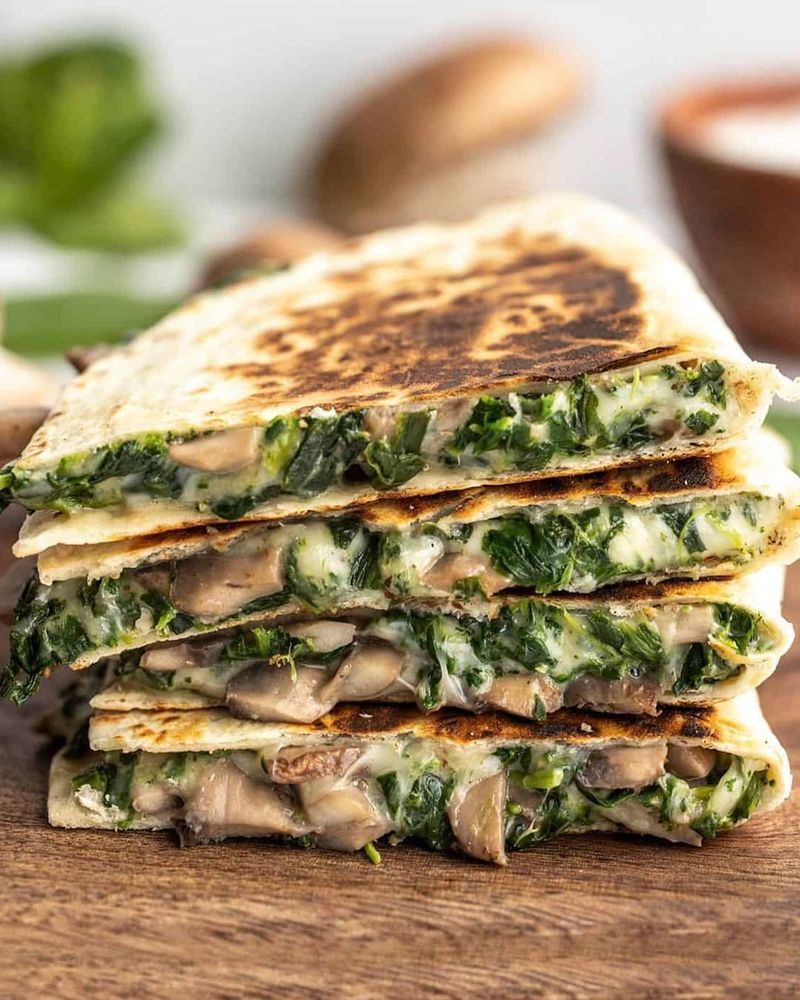 Mushroom and Spinach Quesadillas