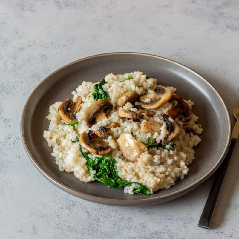 Mushroom and Spinach Risotto