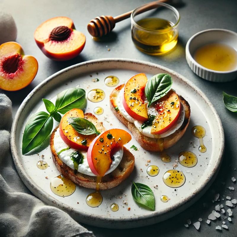 Nectarine and Burrata Crostini