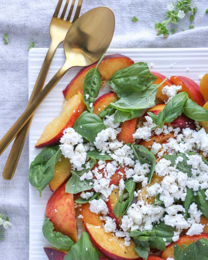 Peach and Basil Salad