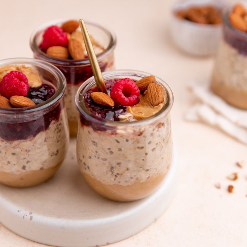 Peanut Butter and Jelly Overnight Oats