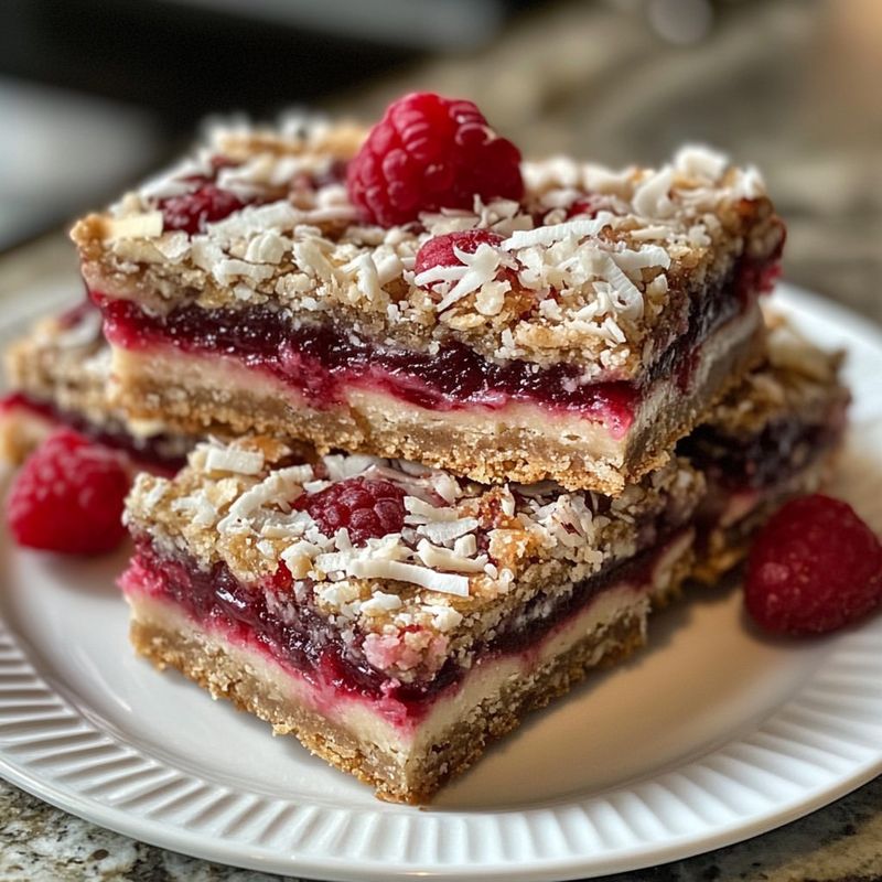 Raspberry Coconut Bars