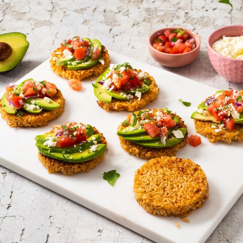 Rice Cakes with Avocado Spread