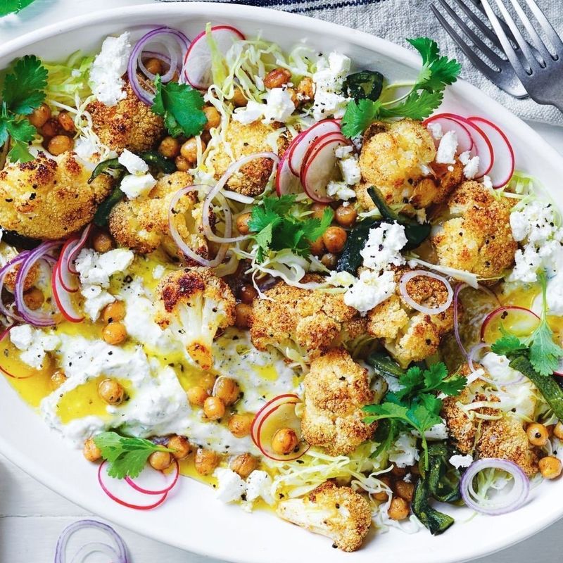 Roasted Cauliflower and Chickpea Salad