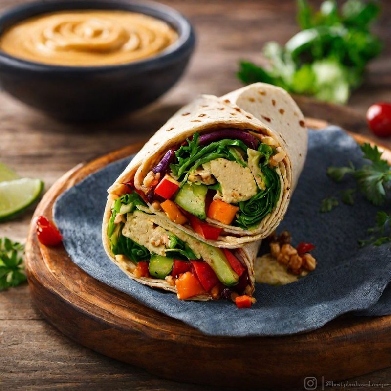 Roasted Vegetable and Hummus Wrap