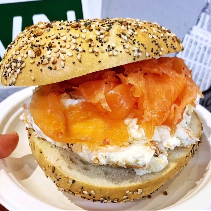 Salmon and Cream Cheese Bagel