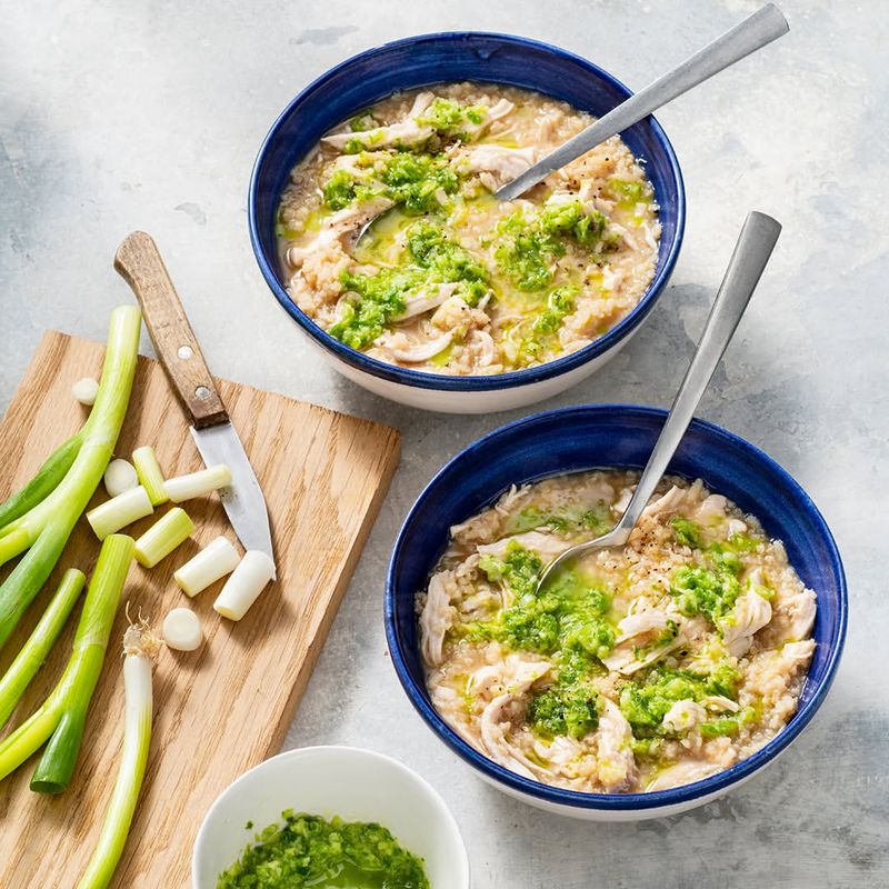 Savory Oatmeal with Winter Greens