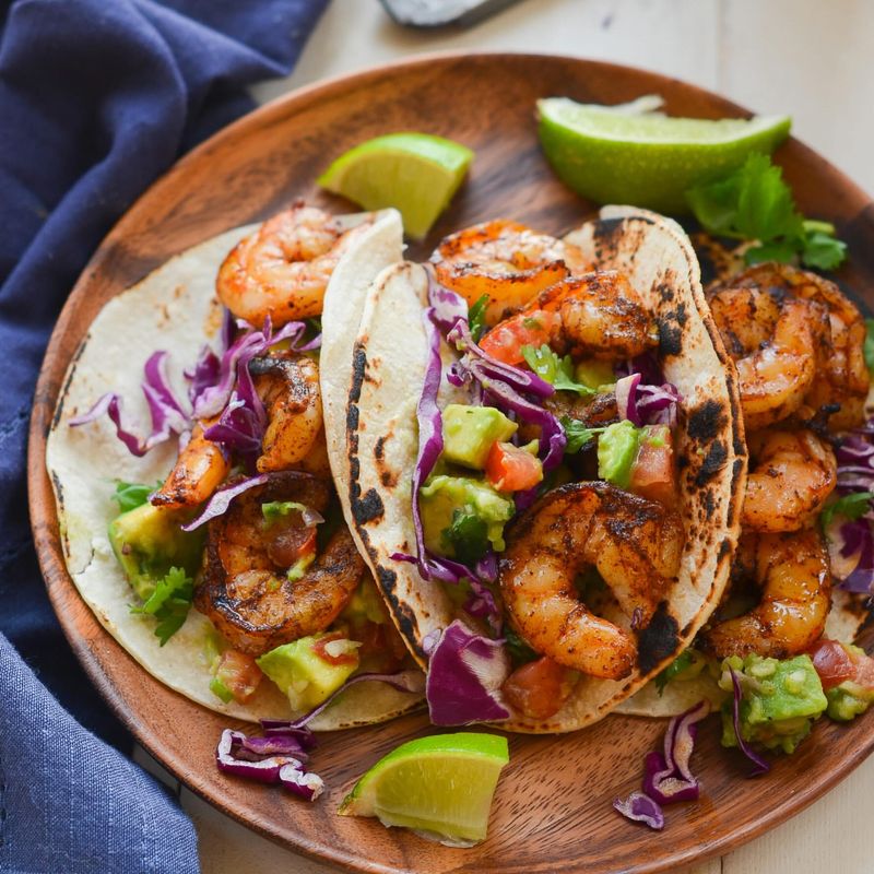 Shrimp Tacos with Avocado Salsa