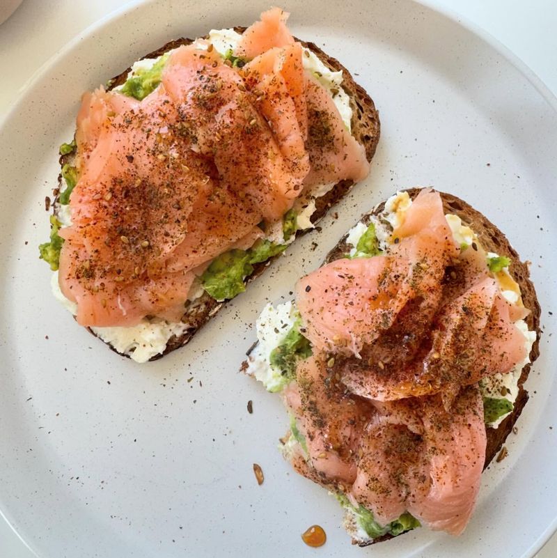 Smoked Salmon on Whole Wheat Bagel