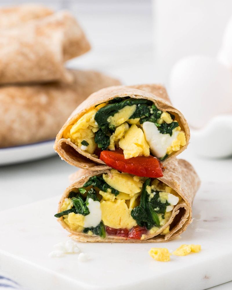 Spinach and Feta Breakfast Wrap