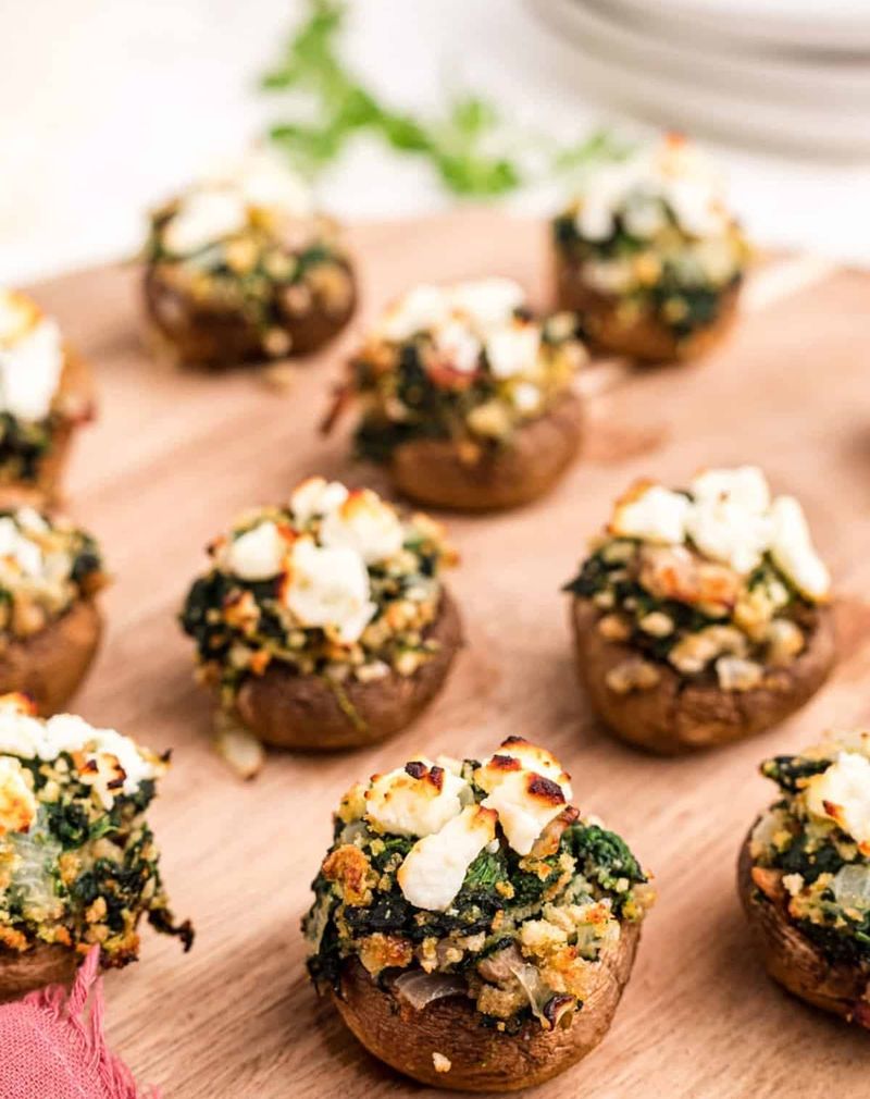 Spinach and Feta Stuffed Mushrooms