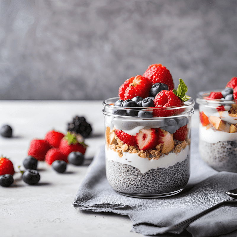 Strawberry and Basil Chia Parfait