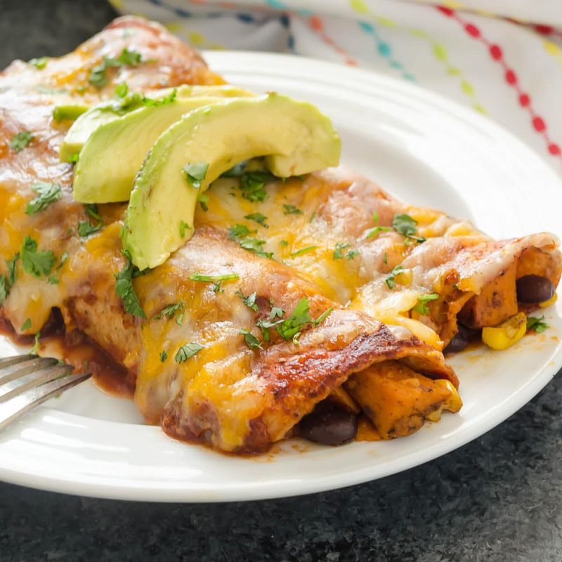 Sweet Potato and Black Bean Enchiladas