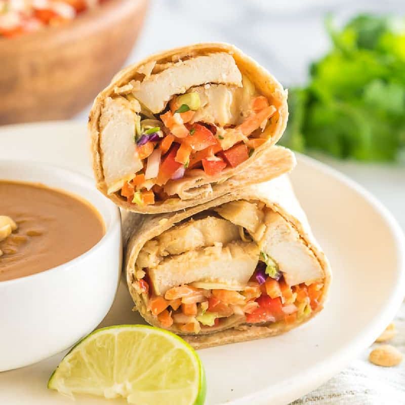 Thai Peanut Chicken Wrap