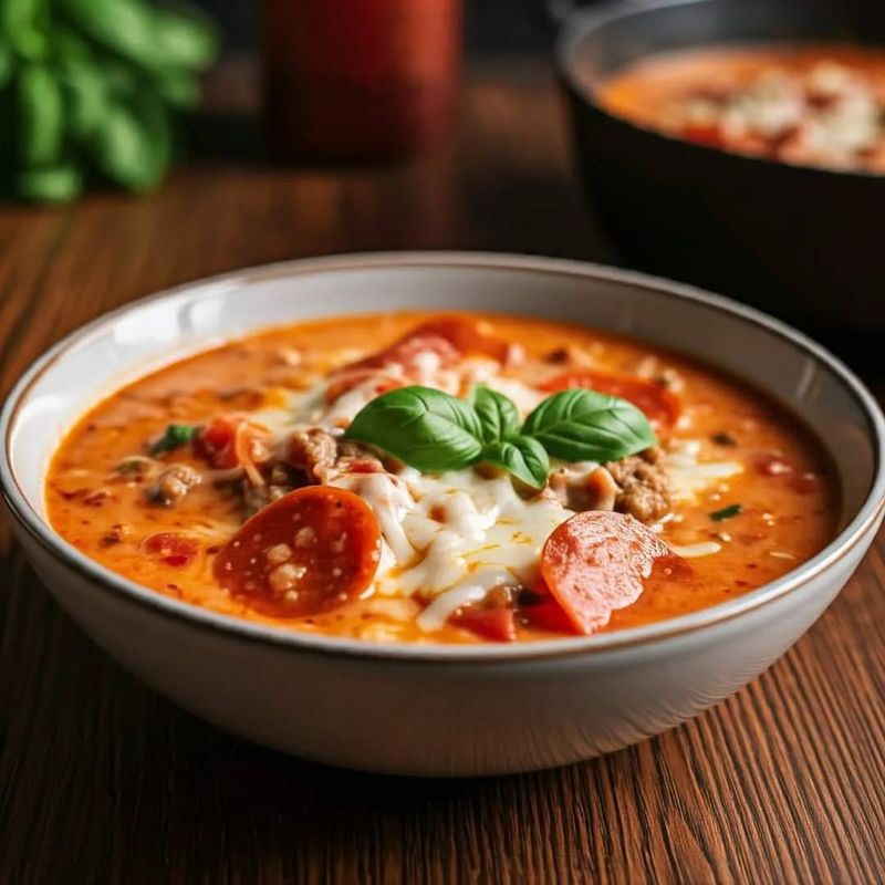 Tomato Basil and Mozzarella Soup