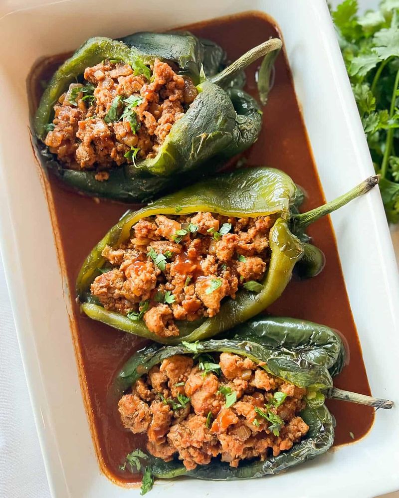 Turkey and Spinach Stuffed Peppers