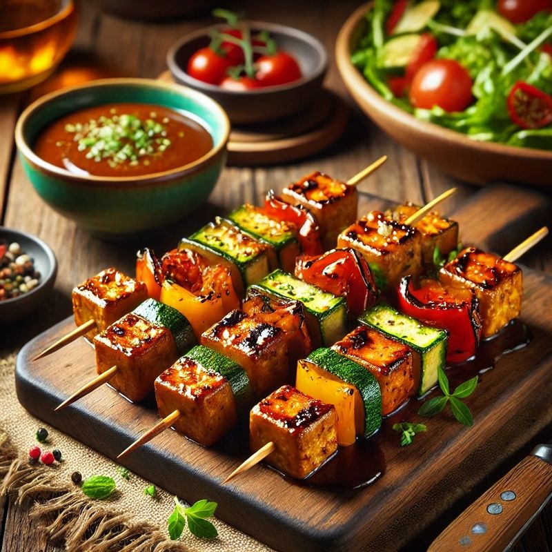 Vegetable and Tempeh Skewers