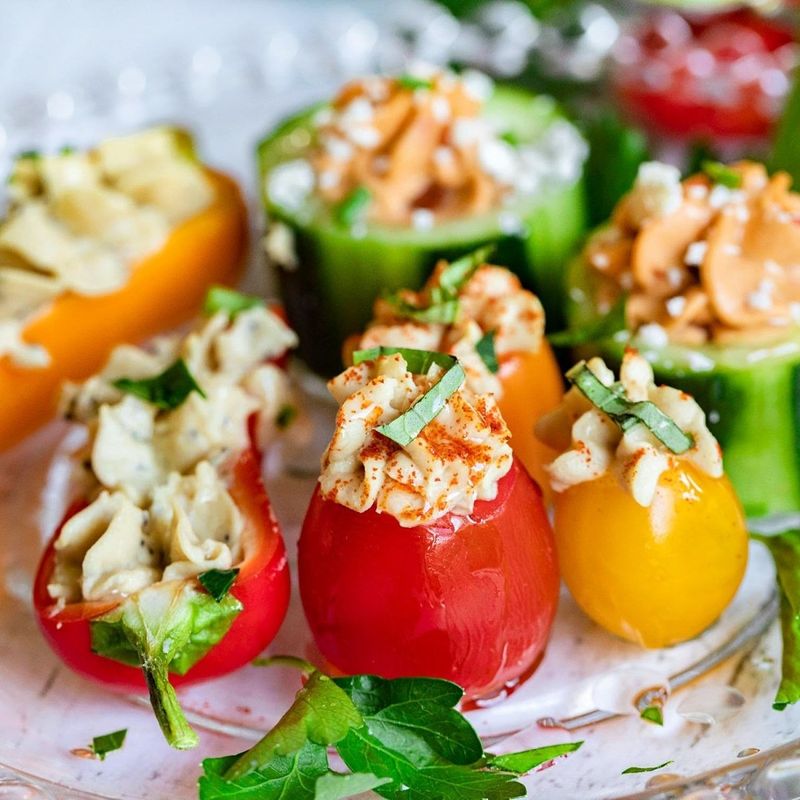 Hummus-Stuffed Bell Peppers