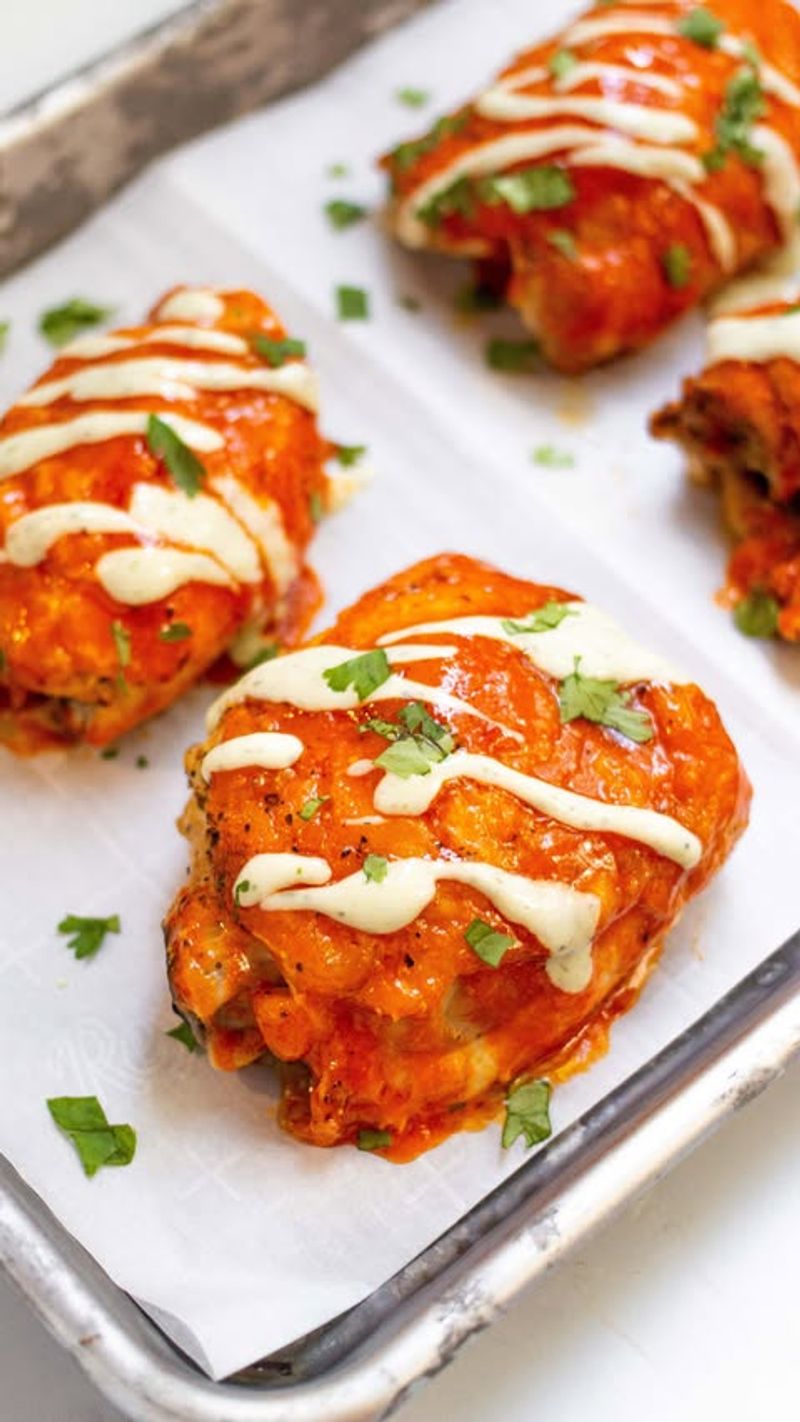 Buffalo Baked Chicken Thighs