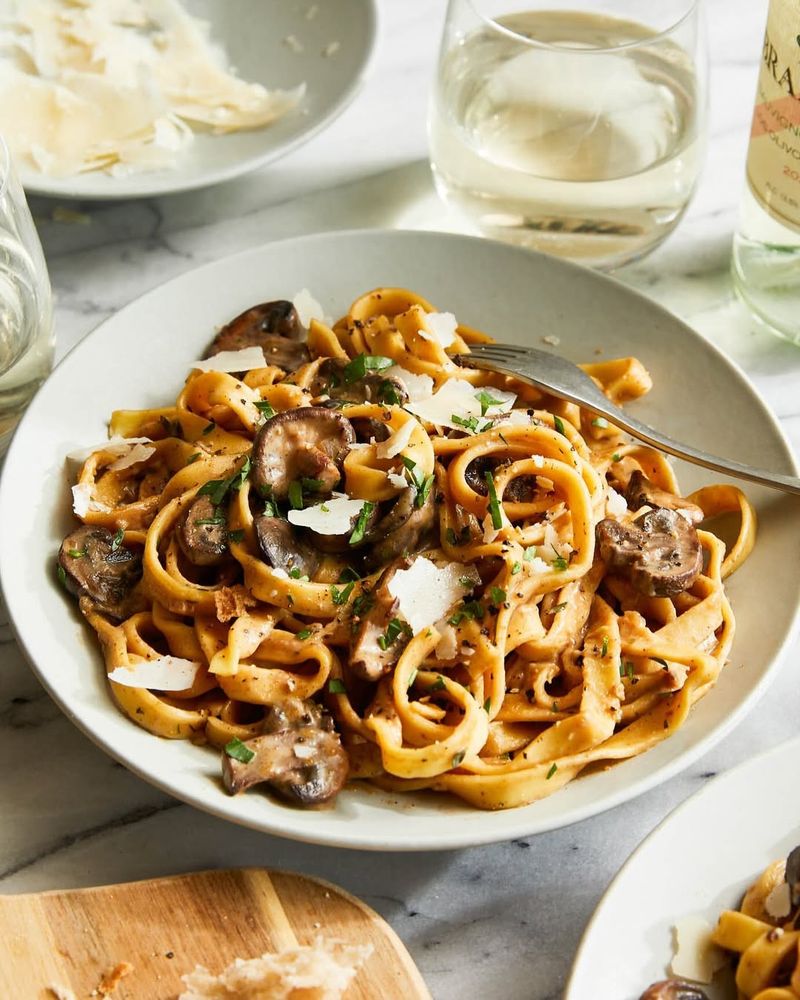 Creamy Mushroom Fettuccine