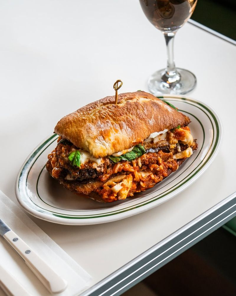 Eggplant Parmigiana Sandwich