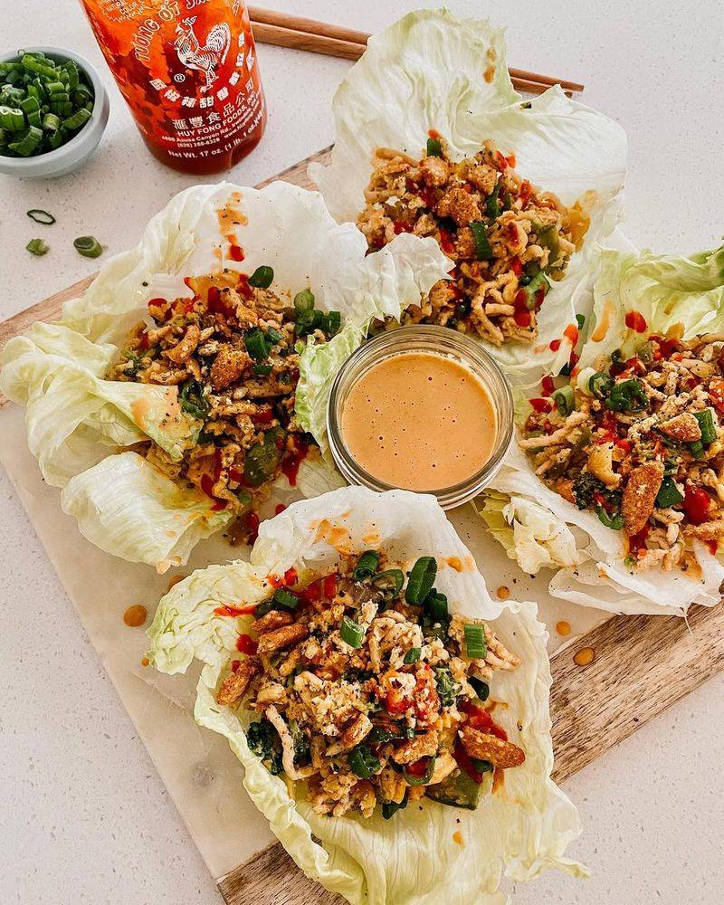 Thai Peanut Chicken Lettuce Wraps