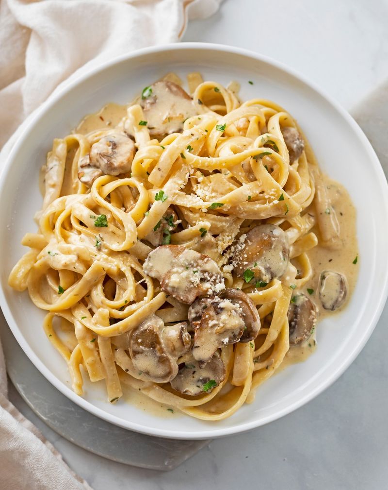 Mushroom Alfredo Fettuccine