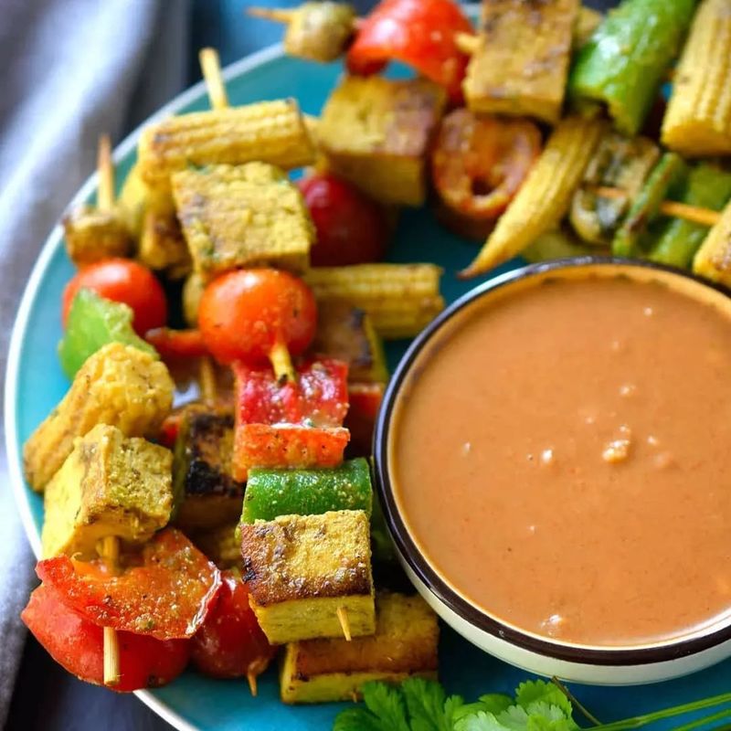 Tofu and Vegetable Skewers