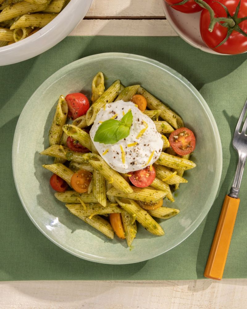 Pesto Penne with Cherry Tomatoes