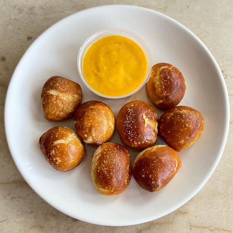 Pretzel Bites with Cheese Sauce