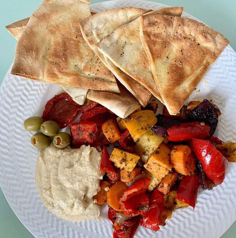 Roasted Vegetable and Hummus Plate