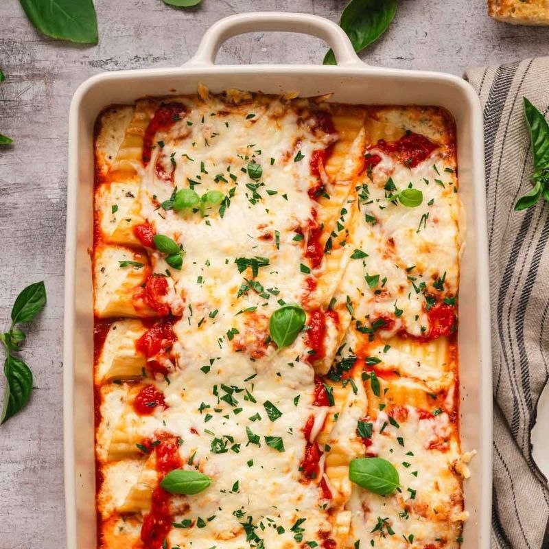 Spinach Artichoke Stuffed Manicotti