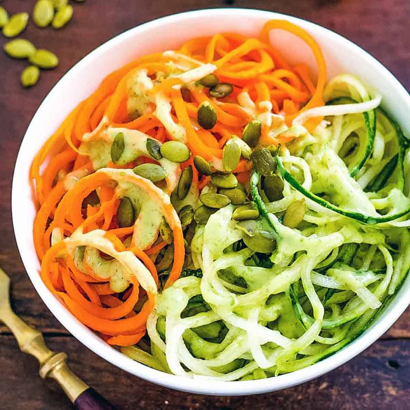 Spiralized Carrot Salad with Lime Dressing