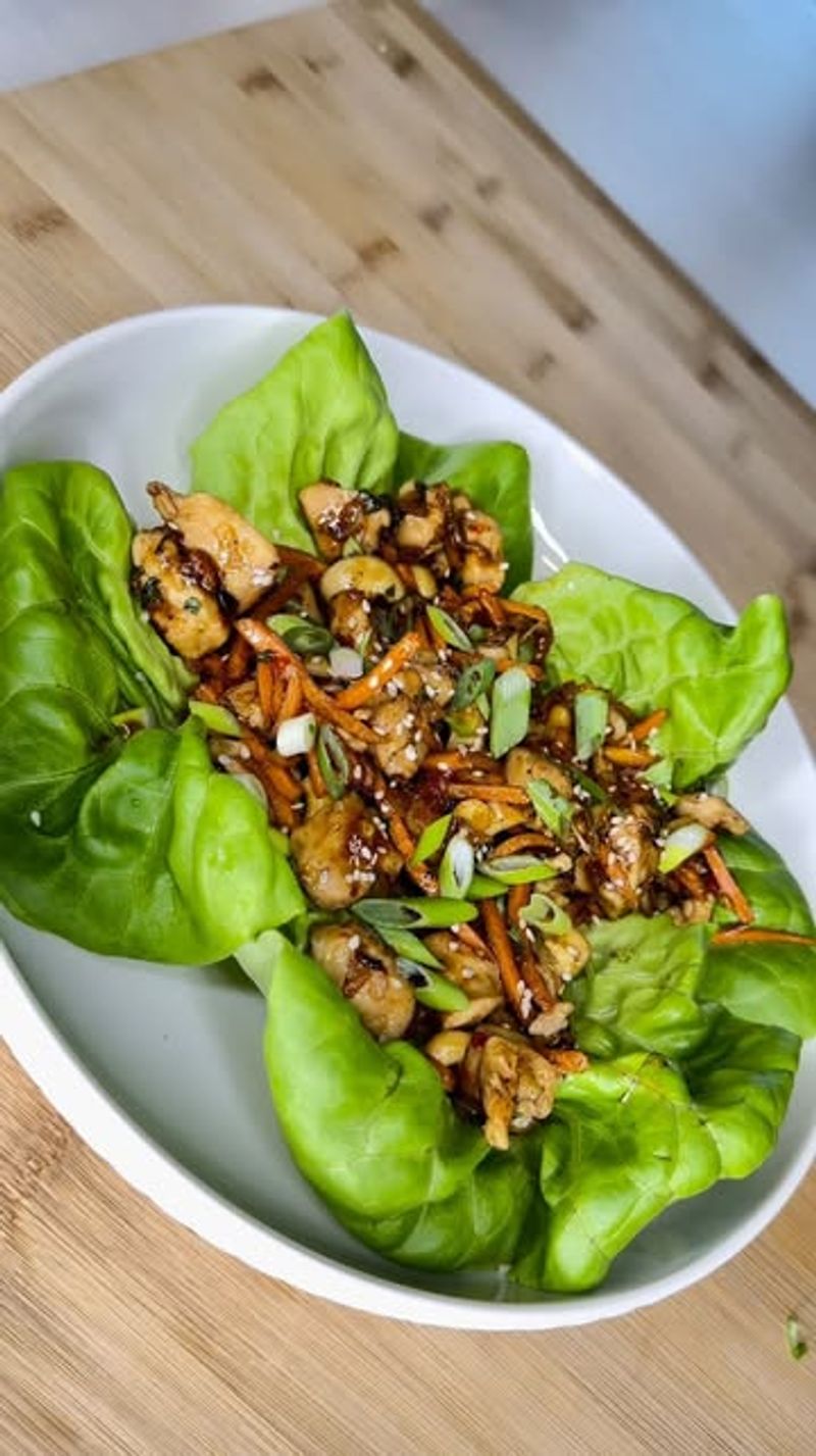 Thai Peanut Chicken Lettuce Wraps