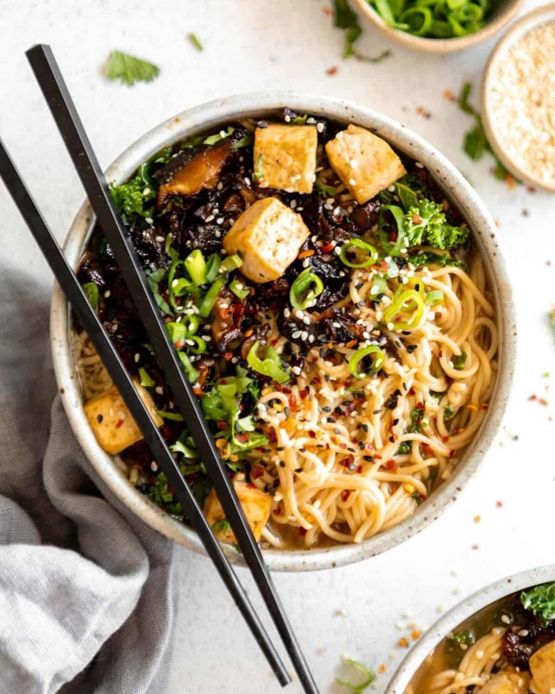 Vegan Ramen with Tofu and Vegetables