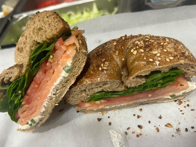 Whole Grain Bagel with Lox and Cream Cheese